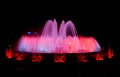 Night view of the colorful Magic fountain of Montjuic in Barcelona, Spain