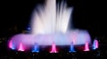 Night view of the colorful Magic fountain of Montjuic in Barcelona, Spain
