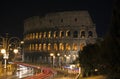 Night view of the Colosseo in Rome Royalty Free Stock Photo