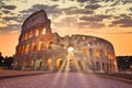 Night view of Colosseum in Rome, Italy. Rome architecture and landmark. Rome Colosseum is one of the main attractions of Rome and Royalty Free Stock Photo