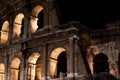 Night view of Colosseum in Rome, Italy. Royalty Free Stock Photo