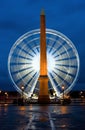 Night view of Concorde Square in Paris Royalty Free Stock Photo