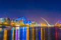 Night view of the Convention Center Dublin and Samuel Beckett Bridge, Ireland Royalty Free Stock Photo