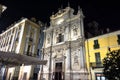 Night view of Corpus Domini Church in Turin, Italy