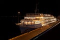 Night view of cruise ship in port Royalty Free Stock Photo