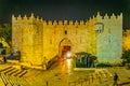 Night view of Damascus gate in Jerusalem, Israel Royalty Free Stock Photo