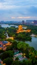 Night view of Daming Lake, Jinan City, Shandong Province, China Royalty Free Stock Photo