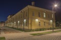 Night view in Daugavpils city effort road police office building.