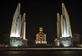 Night view of Democracy Monument in Bangkok