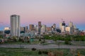 Night view of the Denver city skyline Royalty Free Stock Photo