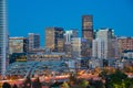 Night view of the Denver city skyline Royalty Free Stock Photo