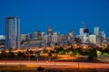 Night view of the Denver city skyline Royalty Free Stock Photo