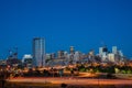 Night view of the Denver city skyline Royalty Free Stock Photo