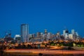 Night view of the Denver city skyline Royalty Free Stock Photo