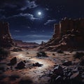 night view in the desert generated by AI tool