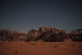 A night view of a desert In Jordania