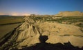 night view of desert landscape