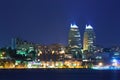 Night view of Dnipro city Royalty Free Stock Photo