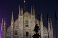 Night view of Dome in Milan Royalty Free Stock Photo