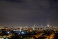 Night view of downtown Kuala Lumpur, a capital of Malaysia. Royalty Free Stock Photo