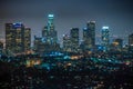 Night view of downtown Los Angeles, California United States Royalty Free Stock Photo