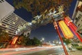 Night view of the dragon entrance gate