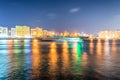 Night view of Dubai Creek, UAE Royalty Free Stock Photo