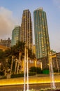 Night view Dubai fountain street UAE