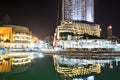 The Night view on Dubai Mall and Address hotel Royalty Free Stock Photo