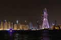 Dubai Marina bay skyline night view UAE Royalty Free Stock Photo