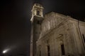 Night view Duomo Torino Turin cathedral illuminated monument church contains holy shroud Jesus Christ