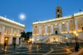 Night view at dusk of the Capitol building and the square with the equestrian statue of Emperor Marcantonio