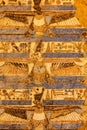 Night view of the egyptian fresco at the ceiling of Temple of Sobek and Horus Royalty Free Stock Photo