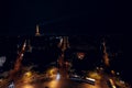Night view of the Eiffel Tower from the Arc Triumph Royalty Free Stock Photo