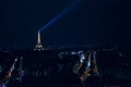 Night view of the Eiffel Tower from the Arc Triumph Royalty Free Stock Photo