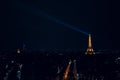 Night view of the Eiffel Tower from the Arc Triumph Royalty Free Stock Photo