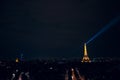 Night view of the Eiffel Tower from the Arc Triumph Royalty Free Stock Photo