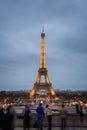 Night view of Eiffel Tower, a iron tower on the Champ de Mars in Paris, France Royalty Free Stock Photo