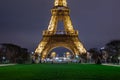 Night view of Eiffel Tower, a iron tower on the Champ de Mars in Paris, France Royalty Free Stock Photo