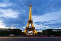 Night view of Eiffel Tower in Paris, France Royalty Free Stock Photo