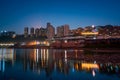 Night view of Eliang and Qikongqiao, Yuzhong District, Chongqing, China Royalty Free Stock Photo