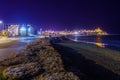 Night view of the Etzel Museum building, Tel-Aviv Royalty Free Stock Photo