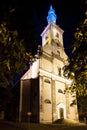 Night view of the Evangelical Church in Cieszyn