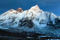 Night view of Everest and Nuptse from Kala Patthar Royalty Free Stock Photo