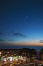 Night view, experiencing Madeira Funchal in the evening in Portugal, such a paradise island in the middle of Atlantic ocean Royalty Free Stock Photo