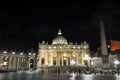 Night view Facade of Basilica St. Peter`s in Vatican City Royalty Free Stock Photo