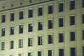 Windows of the Nuevos Ministerios government building in Madrid, Spain.