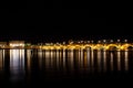 Night view of the famous bridge of Bordeaux called Le Pont de Pierre Royalty Free Stock Photo