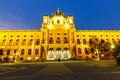 Night view of famous Natural History Museum with park in Vienna, Austria Royalty Free Stock Photo