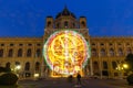 Night view of famous Natural History Museum with park in Vienna, Austria Royalty Free Stock Photo